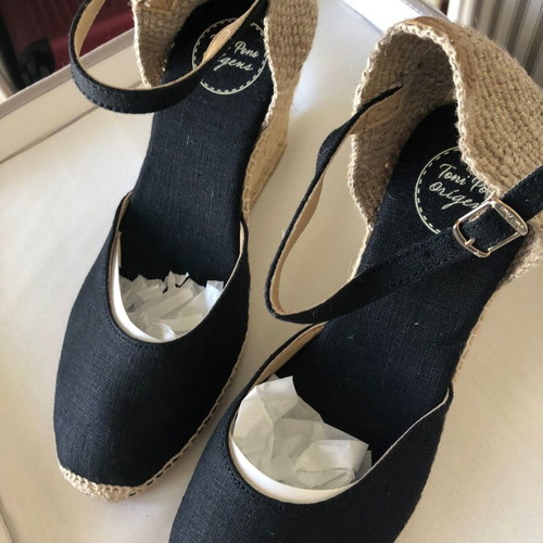 Toni Pons espadrilles black color new, 10 cm heel