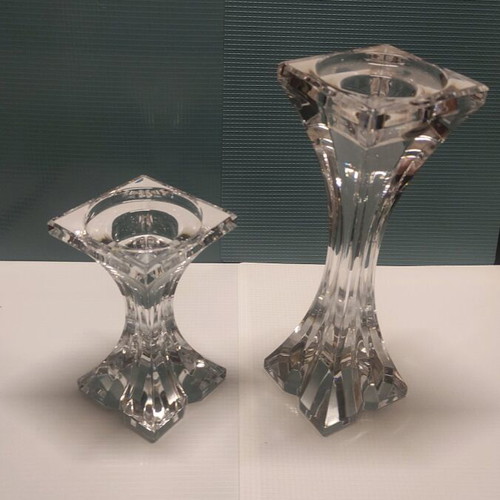 Pair of Ragaska crystal candlesticks from Slovenia like new