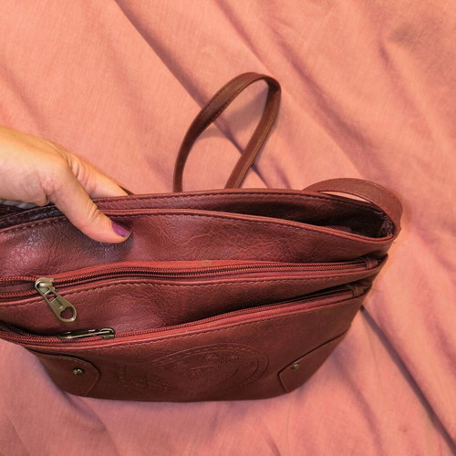 Burgundy shoulder bag new, large capacity