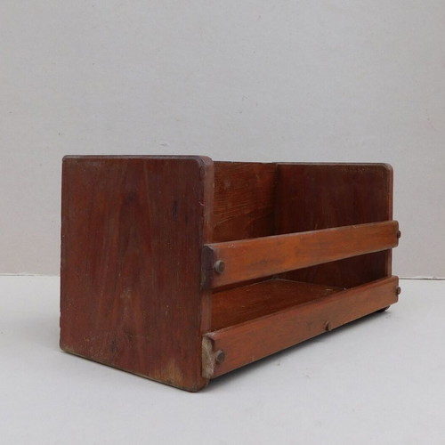 Wooden shelf made of pine, originally installed on a recreational boat