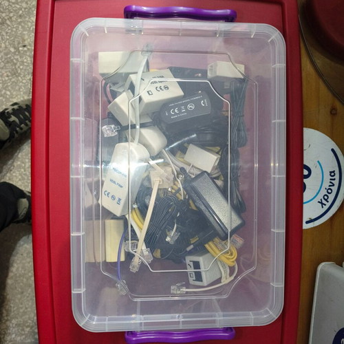 Network cable and adapter set new with storage box