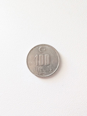 Turkish 100,000 Lira Coin 2001 used