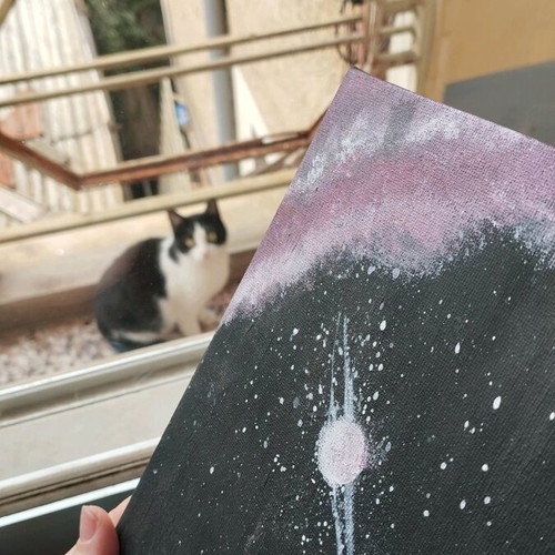Painting with stars handmade new 20x15