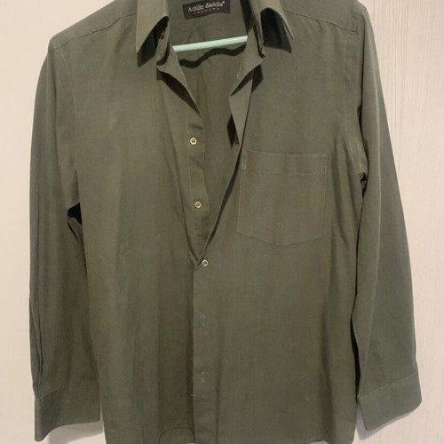 Achille Saridis men's long-sleeve shirt green khaki like new size M