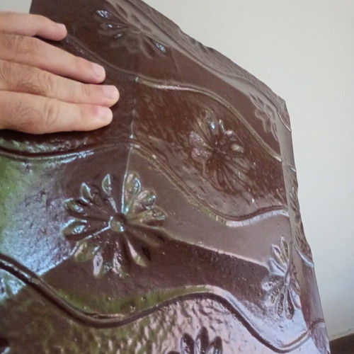 Decorative glass platter like new, 34x34 cm