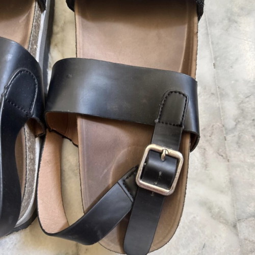 Bozikis black bio cork sole sandals used, size 38