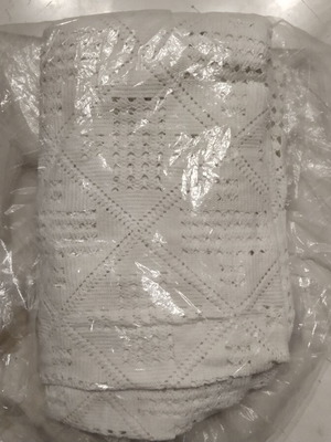 Handmade oversized knitted blanket ivory color 2.20x2.76
