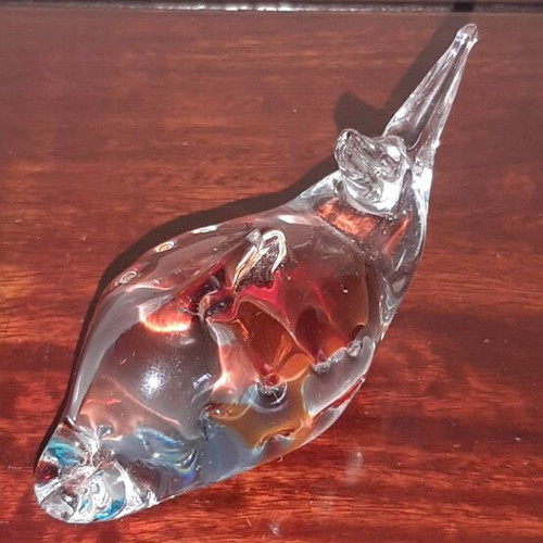 Decorative item used, blown glass 10x6cm