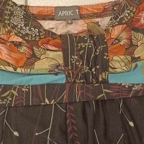 Long dress with floral print, brown, size L