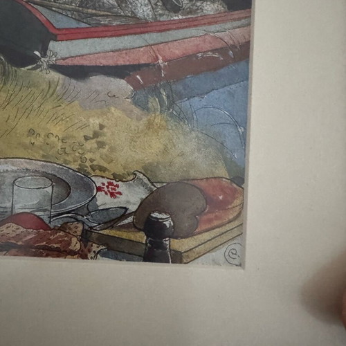 Κάδρο Crayfishing από τη σειρά A Home του Carl Larsson σαν καινούργιο
