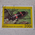 Guinea 1998 200F Mylabris insect stamp, sealed