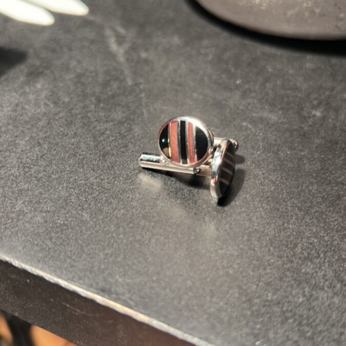Cufflinks with Brown and Black Enamel used