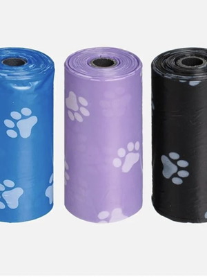 Dog Hygiene Bags new, roll of 20 in 3 colors
