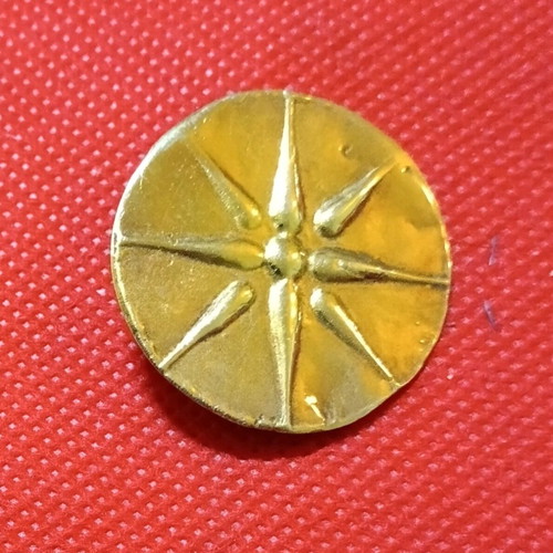 Vergina Sun Pin Pendant 925 Silver Gold Plated Like New