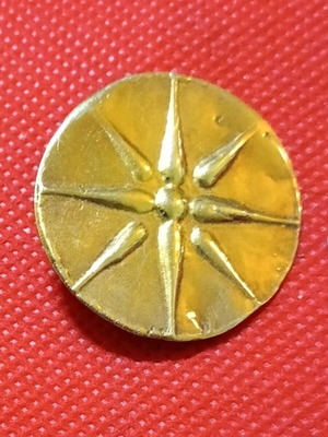 Vergina Sun Pin Pendant 925 Silver Gold Plated Like New