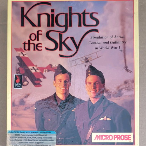 Knights Of The Sky MicroProse PC 5.25" disks like new, Big Box
