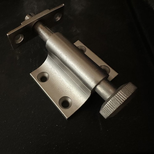 Twist Door Bolt Nickel Finish Metal New