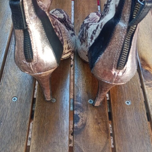 Ankle boots used, size 39, beige and brown