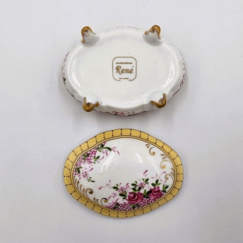 Rene porcelain jewelry box with flowers used