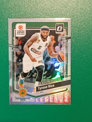 Tyrese Rice Panathinaikos Panini Euroleague Silver Optic card like new