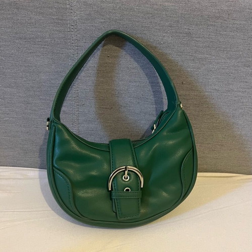 Mango crossbody handbag new green with silver buckle