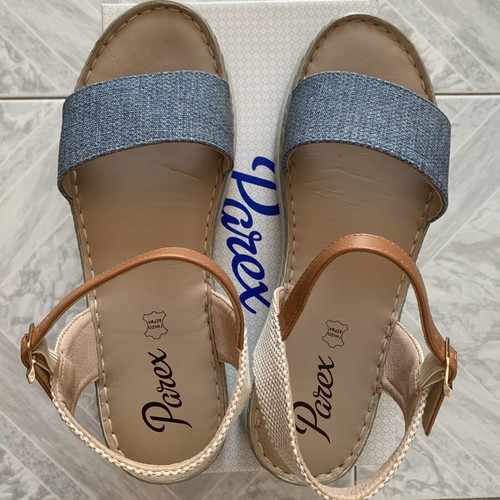 Parex flatform sandals size 40 like new, beige and blue