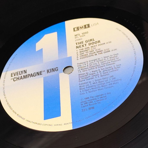Evelyn “Champagne” King The Girl Next Door LP 1989 near mint, R&B / Soul