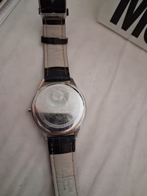 Morgan women's watch used, black strap with rhinestones