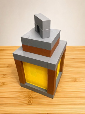 Minecraft style pixelated lantern table lamp with RGB light