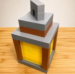 Minecraft style pixelated lantern table lamp with RGB light