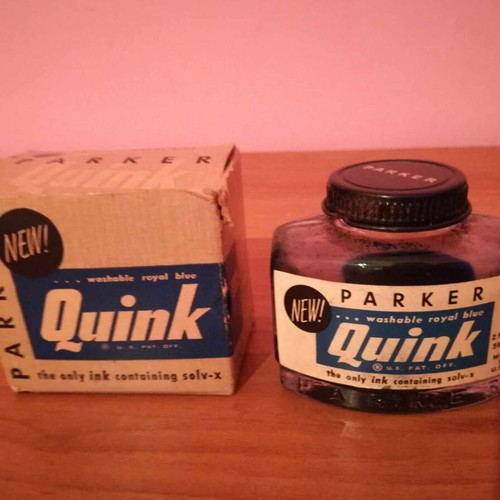 Glass collectible Parker ink bottle used