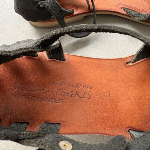 Klimatsakis leather sandals size 40 black like new