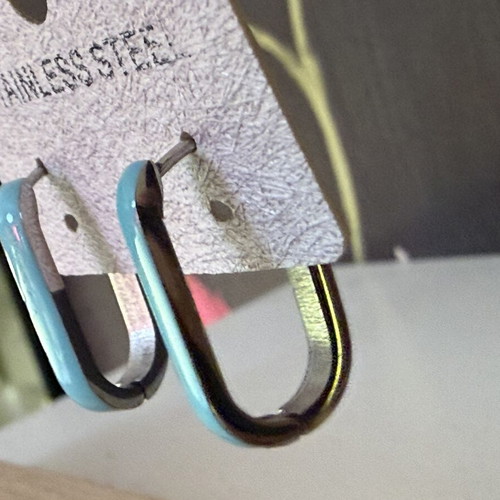 Earrings new, turquoise and silver