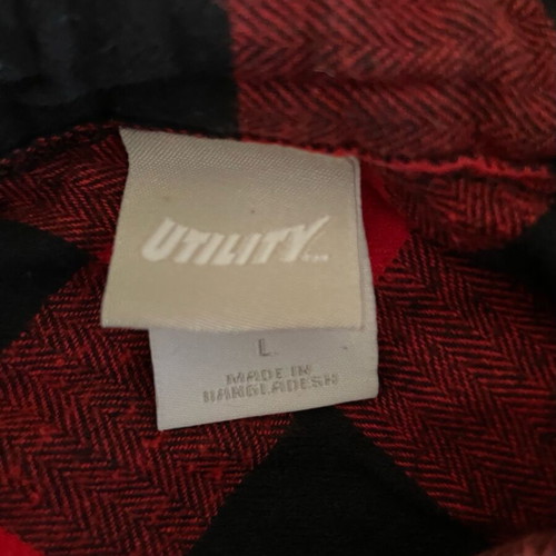 Utility vintage boys lumberjack shirt with hood size L, excellent condition