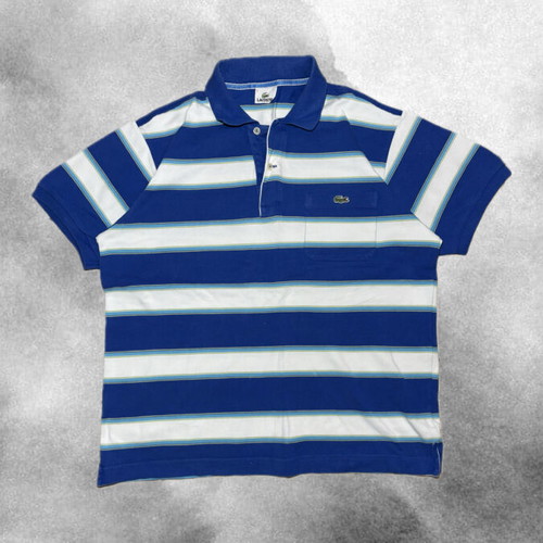 Lacoste Striped Polo Shirt Like New, Blue and White