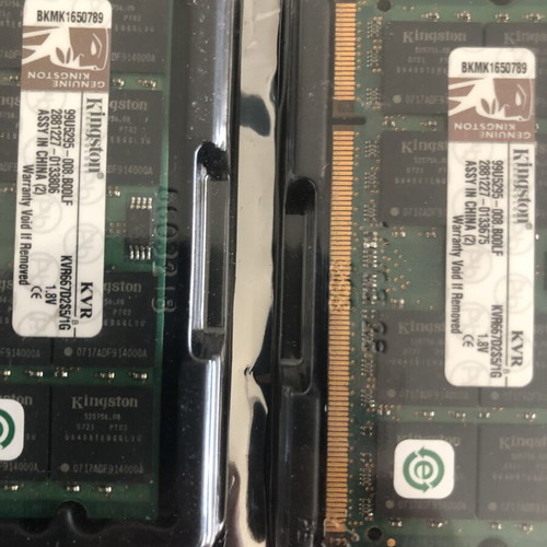 Laptop memory used, 19 pieces from 256MB to 2GB