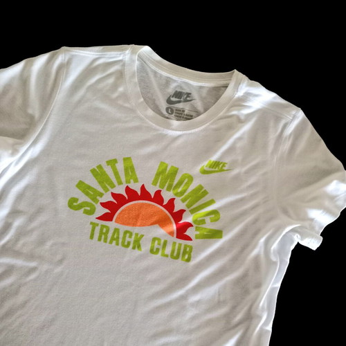 Nike Santa Monica Track Club T-shirt like new, large, white multicolor