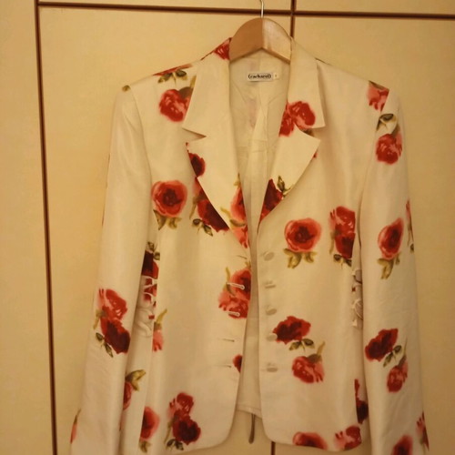 Cacharel women's white jacket with flowers like new, size 42