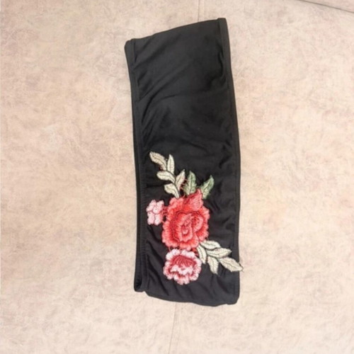 Bikini like new, high-waisted with floral embroidery