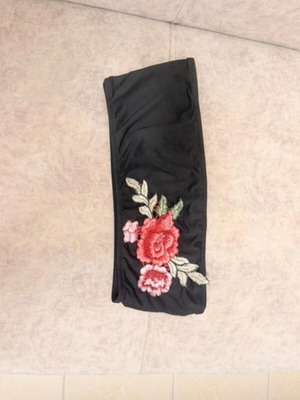 Bikini like new, high-waisted with floral embroidery