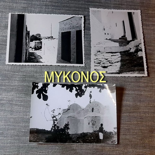Mykonos vintage black and white photo set, like new