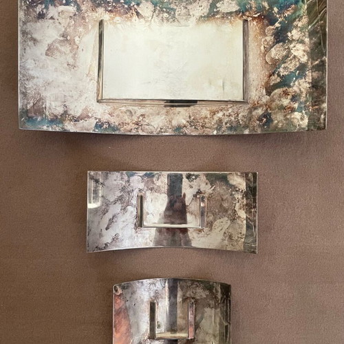 Italian Silver-Plated Frames set of 3 used, silver 925 by Cini Boeri