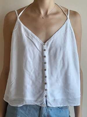 Stradivarious white blouse with buttons size M used