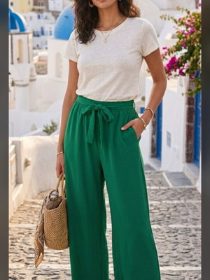 A-Style women's pants green size L like new, airy