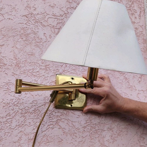 Høvik LUS brass swing wall lamp used