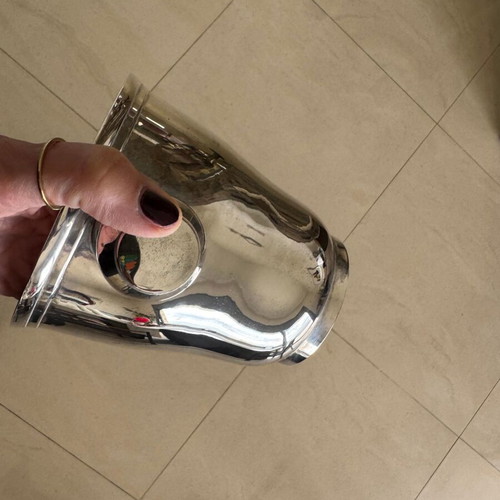 Silver-plated ice bucket used, heavy construction