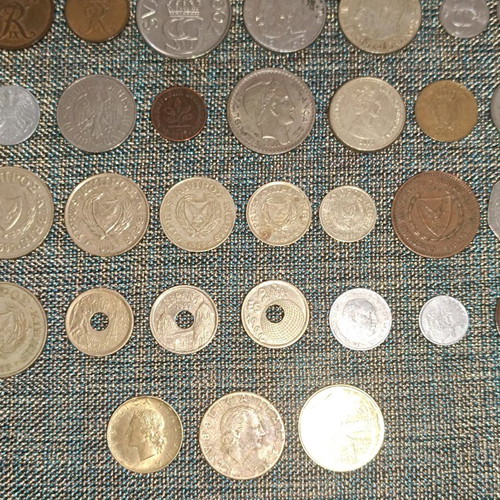 Collection of 45 used European coins, all different