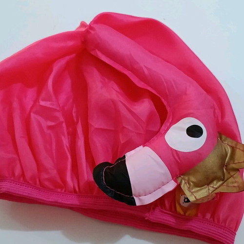 Plastic swimming cap with flamingo figure new