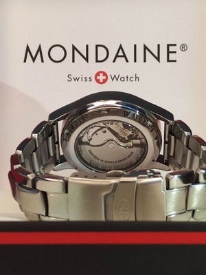 Mondaine M-Watch Automatic περιορισμένης έκδοσης ελβετικό ρολόι μεταχειρισμένο, μαύρο καντράν