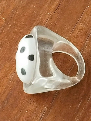 Ring new, size 16.5-17, black and white